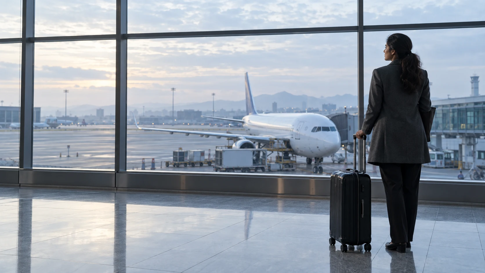 A traveller preparing for an overseas journey